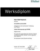 Werksdiplom über Vaillant Wärmepumpe